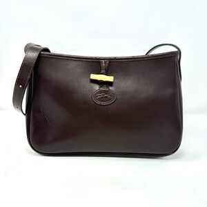 Longchamp Roseau Vintage Brown Leather Shoulder Bag